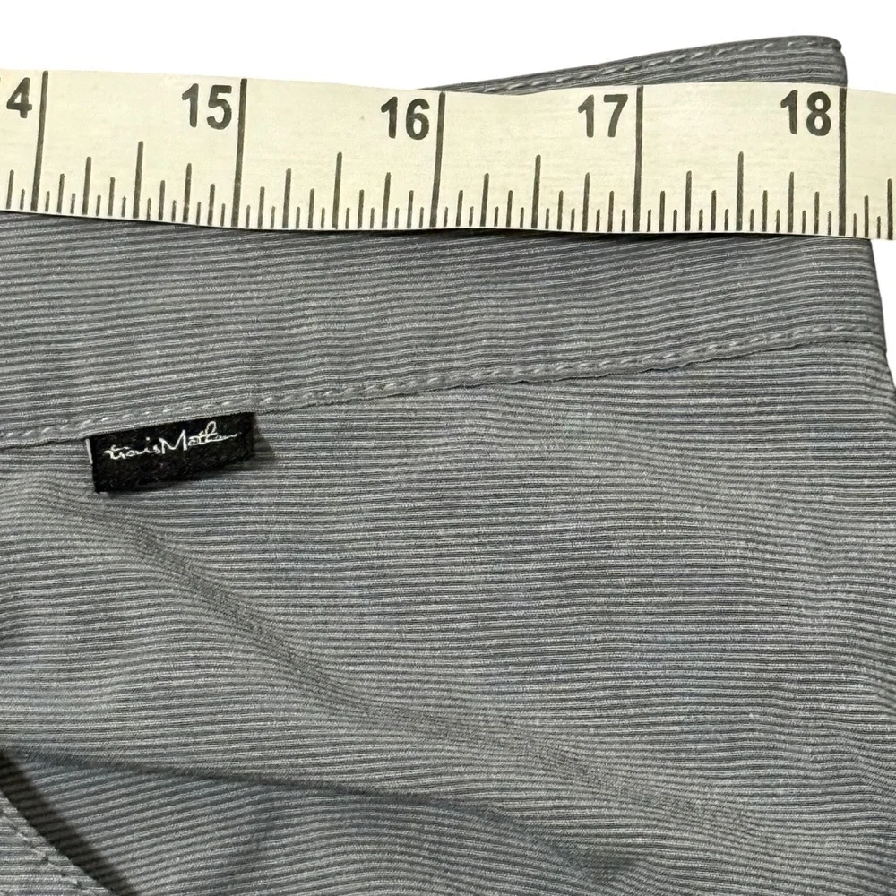 Travis Mathew‎ Men's Golf Pants Size 36 Gray Striped Polyester Blend Casual
